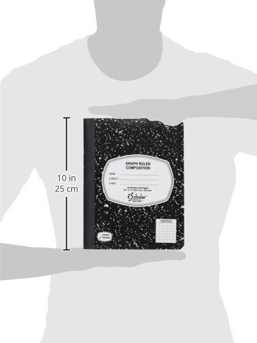 iScholar Composition Book  100 Sheets  5 x 5 Graph Ruled  9.75 x 7.5-Inches  Black Marble Cover (11100) - Image 4